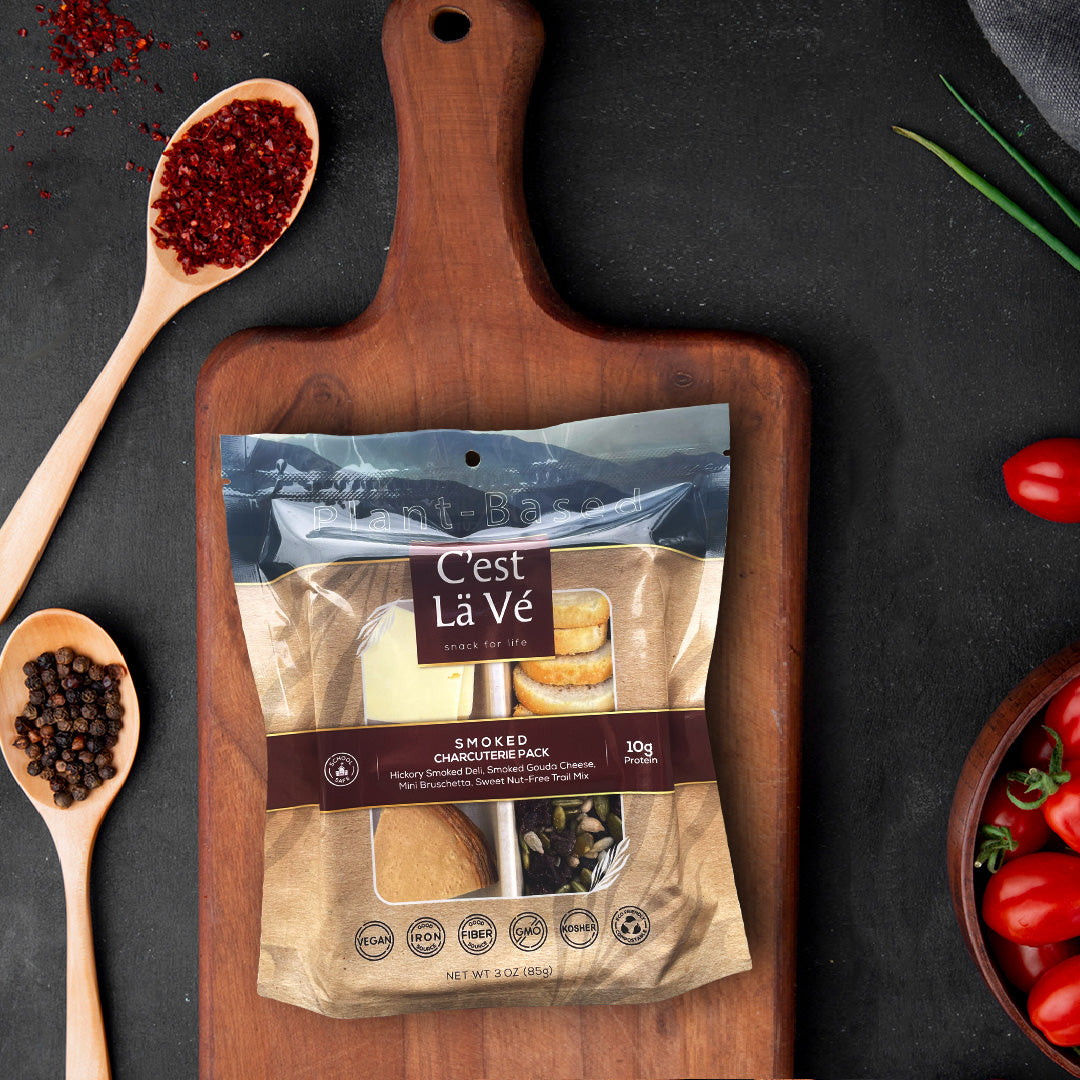 C'est La Ve Plant Based smoked Charcuterie Luncherie Snack: A healthy and sustainable snack for vegans, vegetarians, flexitarians, and all busy individuals.