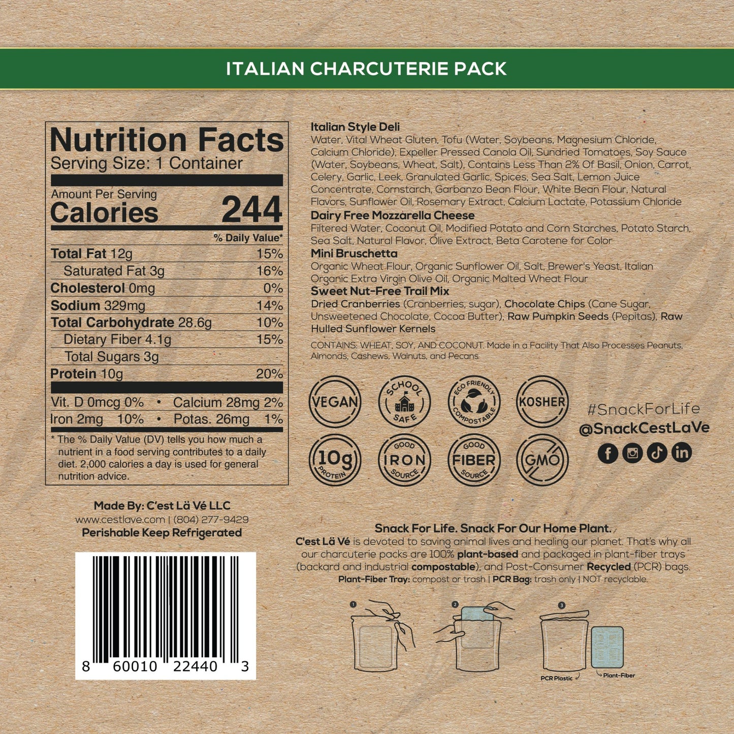 Italian Vegan Charcuterie Snack