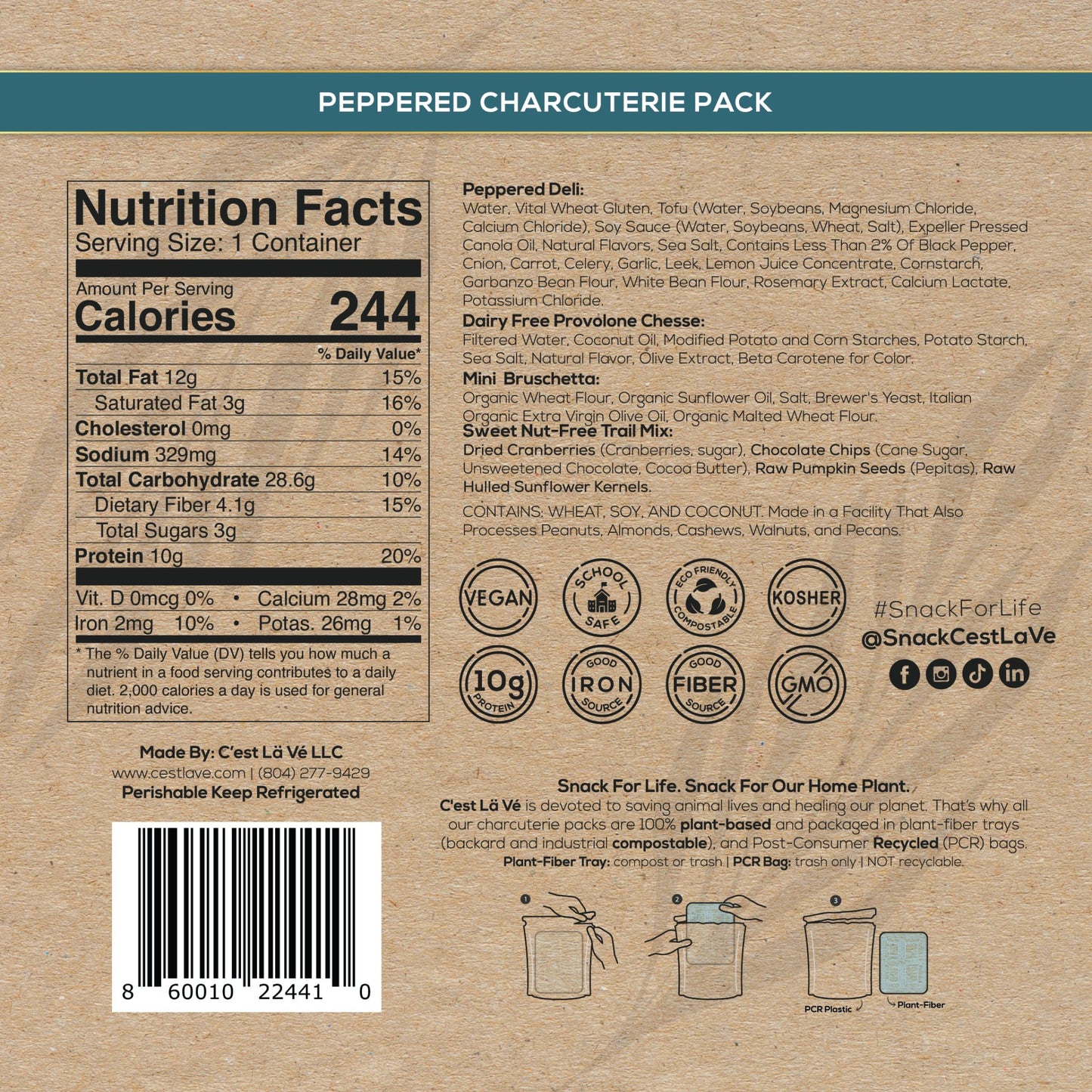 Peppered Vegan Charcuterie Snack