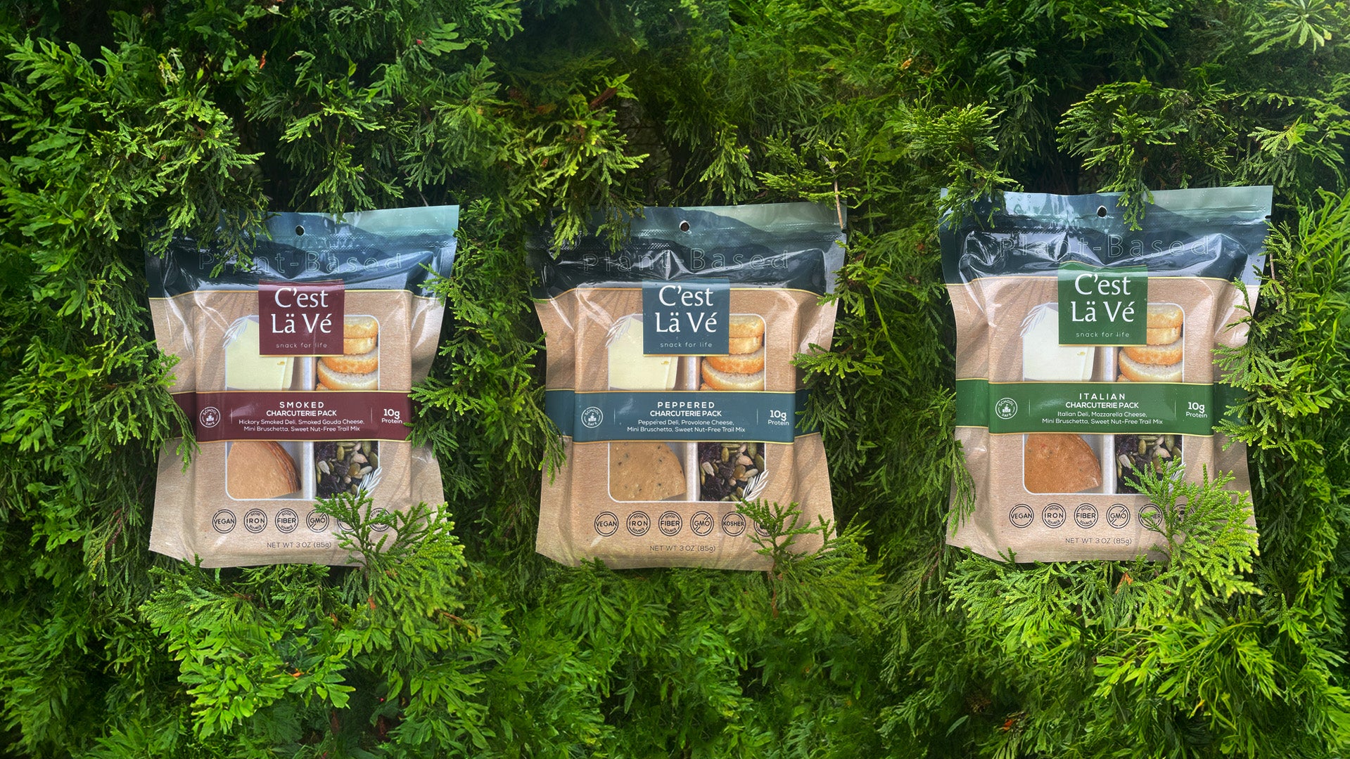 C'est La Vé Variety Charcuterie Luncherie Snacks: Including our Italian, Smoked, and Peppered Luncheries - A delicious, healthy, and sustainable snack packed with high protein and plant-based ingredients.