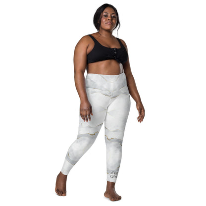 Gray Marble Recycled Leggings with Pockets