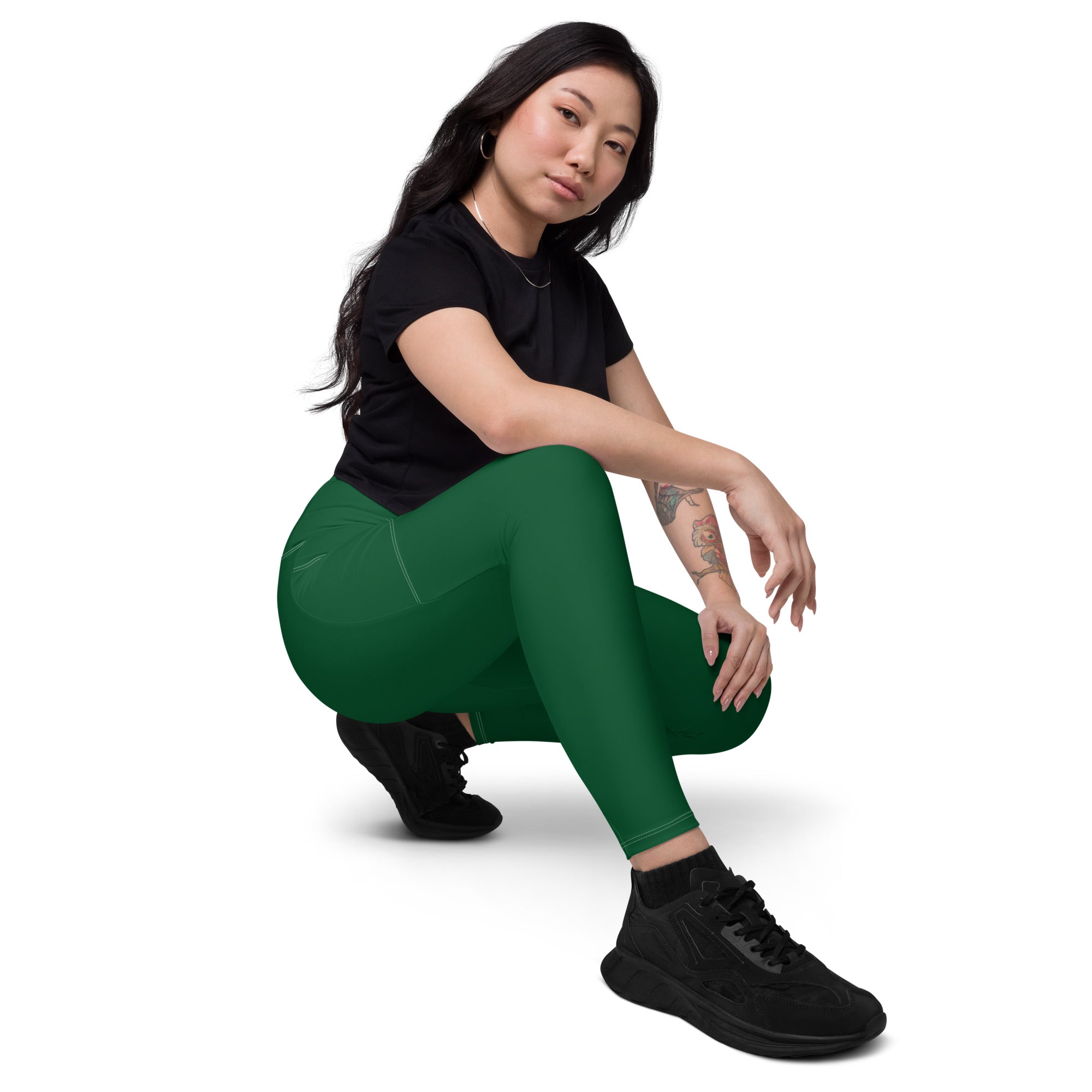 Green leggings with store pockets